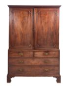 A George III mahogany linen press,