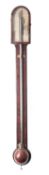 Silberrad, London a Georgian mahogany stick barometer, the arched silvered dial signed Silberrad,