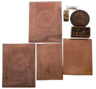 A small group of assorted works of art, including a Bois Durci portrait relief of John Bright,