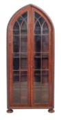 A Regency mahogany and glazed cabinet bookcase, possibly Irish,