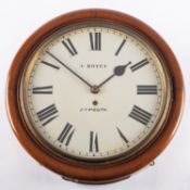 Edmund Boyce, Exmouth, an Edwardian mahogany wall clock having an eight-day duration,