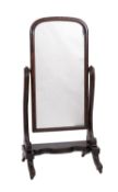 A Victorian mahogany cheval mirror,