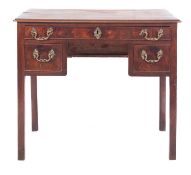A George III mahogany rectangular side table, the top with a moulded edge,