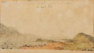 19th Century School - Le Grand Port - Watercolour - 14.