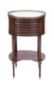 A French marble topped nightstand in Empire style,