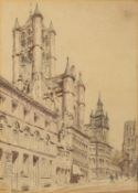 Attributed to Stuart John Lewis (British, 19th Century) - A view in Ghent - Watercolour - 19.