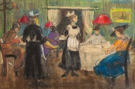 E M Fearnside (British, 19th/ 20th Century) - Scene in a market