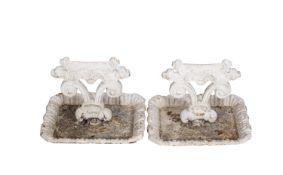 A pair of George IV white painted cast iron boot scrapes,