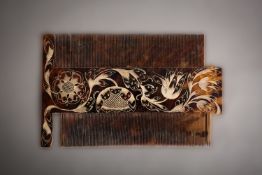 A rare Jamaican engraved tortoiseshell wig comb, circa 1680; probably by Paul Bennett of Port Royal