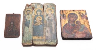 A Continental depiction of the Madonna and Child in the manner of a Greek icon,