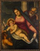 Continental School, 18th Century - The Holy Family with St John the Baptist - Oil on canvas - 97.