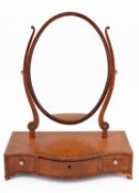 A George III satinwood and crossbanded dressing table mirror,