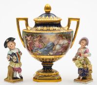An Austrian outside decorated porcelain vase and cover,