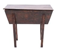 A George III oak dough bin, early 19th Century; of rectangular form,