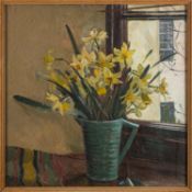 Elsie M Baker (British, 20th Century) - Still life with a vase of daffodils