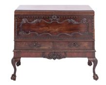 A George III mahogany mule chest on stand, possibly Irish,