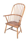 A Victorian ash and elm country elbow chair,