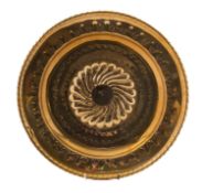 A Nuremberg brass alms dish,