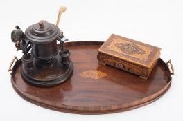 A George III mahogany oval tray,