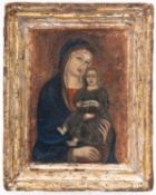 A Continental depiction of the Madonna and Child in the manner of a Greek icon,