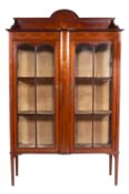 An Edwardian glazed display cabinet,