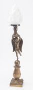 A Regency gilt bronze figural table lamp,