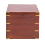 A fine mahogany and brass mounted campaign commode,