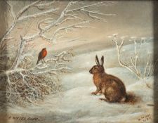 British School, 20th Century - A Winter Song - Oil on board -