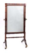 A Regency mahogany cheval mirror, by Wilkinson of London,