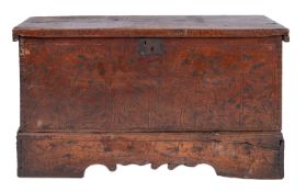 A North Italian cedarwood coffer on stand,