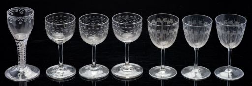 Two early 20th Century cut glass decante