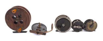 A collection of five vintage fishing ree