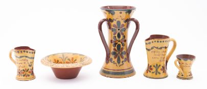 An Aller Vale stoneware three handled va