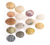 A collection of various polished stone e