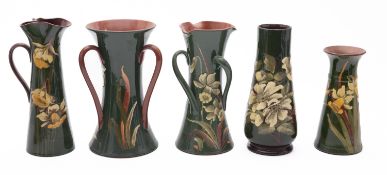 A collection of Devon pottery vases. a s