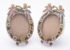 A pair of Continental porcelain frames.