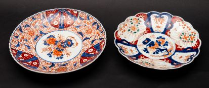 Two Imari porcelain plates of fluted cir