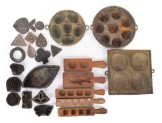Two circular copper jelly moulds. Togeth