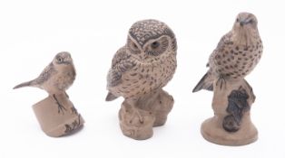 Three Poole pottery figures of birds by