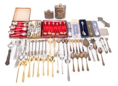 A collection of silver, silver plate and