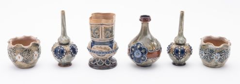 A pair of Royal Doulton baluster shaped