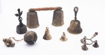 A 19th Century brass Nepalese cow bell.