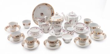 A group of primarily New Hall tea wares.