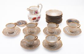 A Regency part tea service with moss fib