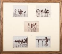 RUFF, George Jnr. (1858-1913) Brighton beach c.1900, children playing in the sea