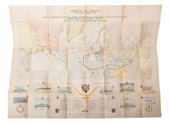MAP, CHURCHILL. Dunkirk to Berlin June, 1940 - July, 1945 Journeys Undertaken By The Rt. Honble.