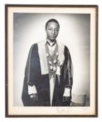UGANDA. MUTESA II, Sir Edward. Portrait photograph, signed to mount, f&g, 29cm x 24cm.