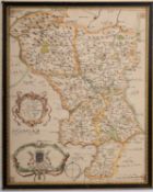 DERBYSHIRE. BLOME, Richard. A Mapp of the County of Darbye with its Hundreds, [c.