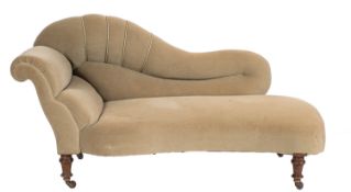 A Victorian upholstered chaise longue, c