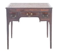 A George II and later walnut lowboy, mid